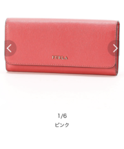 オレンジ色フルラの長財布の画像