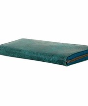 エメラルドグリーンの長財布（牛皮）の画像