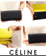 CELINEの黒革の長財布の画像