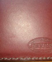 革製の長財布 暗めのワインレッド MIYABIの印の画像