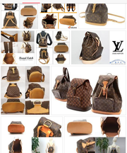 VUITTONリュック、メイクポーチ、GUCCI香水の画像