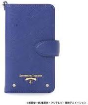 iPhone6s,青い革の手帳型ケースに入っていて、免許証と学生証も入っているの画像