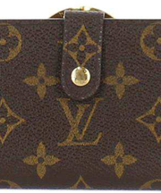 二つ折りルイヴィトンの茶色い財布の画像