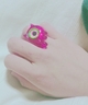 赤い大きい指輪 目玉 透けてるの画像