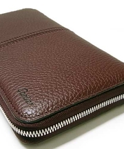 【財布】カルティエ　こげ茶色　ジッパー付き長財布　真田の画像