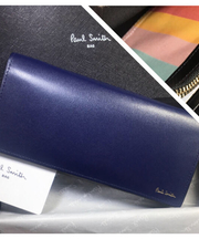 ポールスミス青の長財布の画像