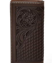 こげ茶色の長財布の画像