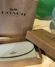 水色のCOACHの長財布の画像
