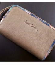 キーケース(鍵入り)、ポールスミス、茶色(内側花柄)、チャック付きの画像