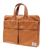 ポーター茶色手提げ鞄（ポーター財布携帯Wi-Fi充電器）の画像