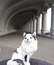 猫のフィギュア、割れ物、体長5～6cmの画像