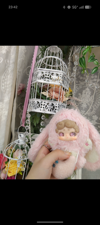 ラッキーディアナイ おやすみうさぎ ピンク うさぎ ドール ぬいぐるみの画像