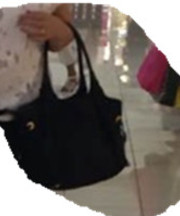 黒い女性用手提げカバンの画像