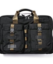 黒いビジネスバッグ（TUMI）、中身（ポーターの長財布、iPad,iPod）の画像