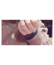 ネックレス、金色、楕円形のメダイ、18kの画像