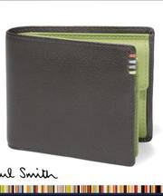 黒い革製の二つ折り財布の画像