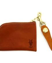 茶色のL字チャックの小銭入れの画像