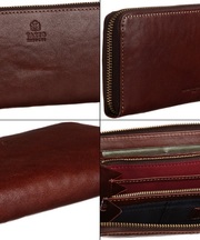 茶色の革の長財布の画像